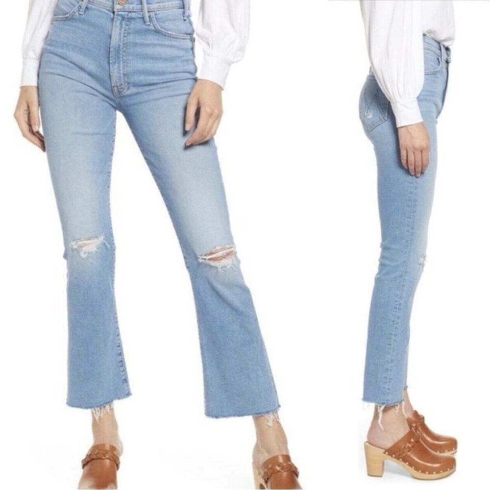 NWT- MOTHER The hustler ankle fray jeans thrilling shots